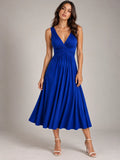 Full Size Twisted Sleeveless Ruched Waist A-Line Dress Plus Size