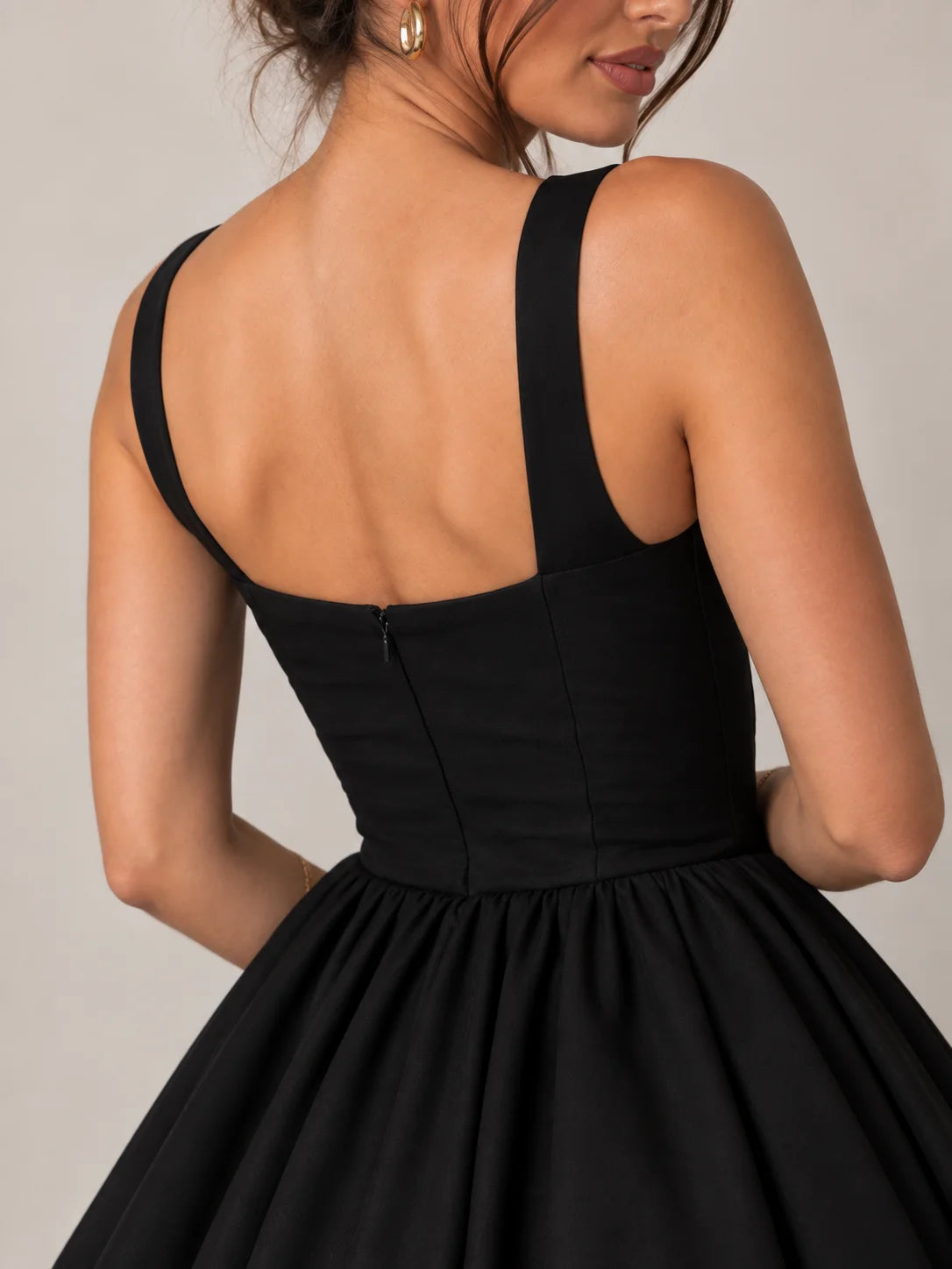 Square Neck A-Line Midi Dress