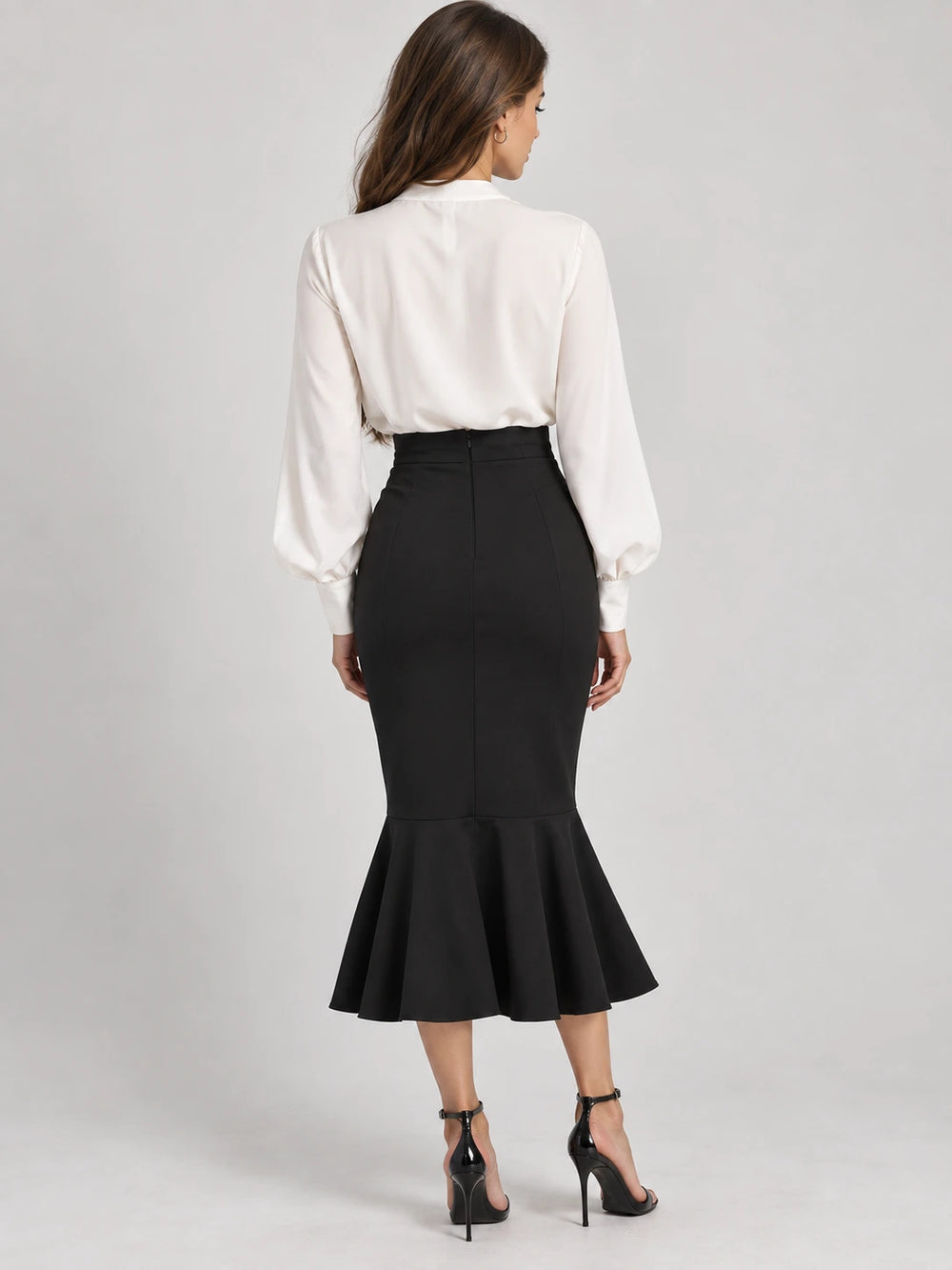 Ruched High Waist Mermaid Skirt