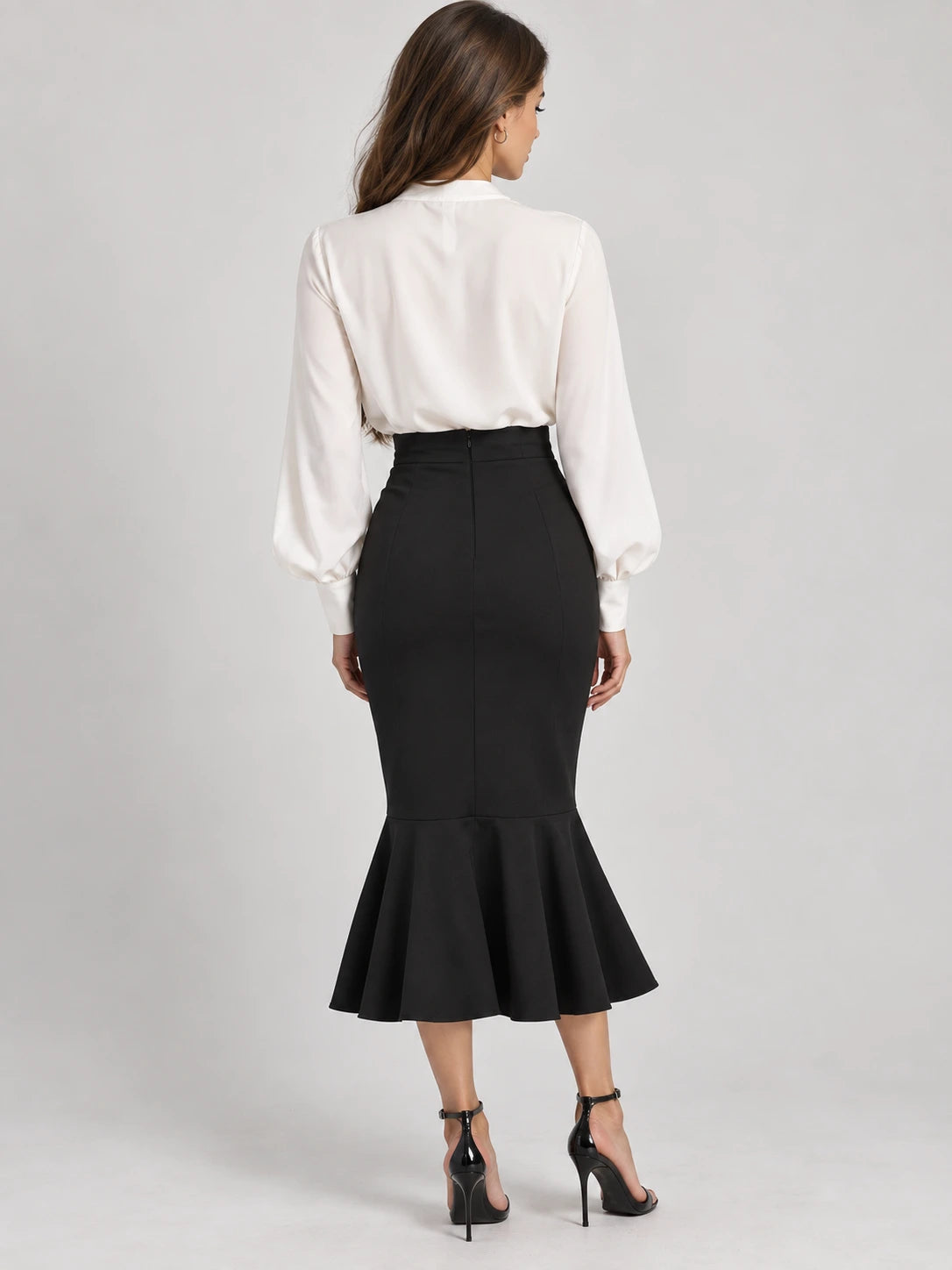 Ruched High Waist Mermaid Skirt