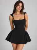 Lace Up Mini Cami Dress