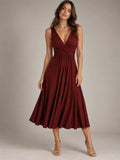 Full Size Twisted Sleeveless Ruched Waist A-Line Dress Plus Size