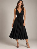 Full Size Twisted Sleeveless Ruched Waist A-Line Dress Plus Size